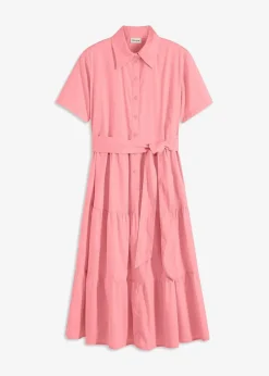 Online Blusenkleid aus elastischem Baumwoll-Mix Damen Bekleidung·Pullover & Strickjacken|Kleider