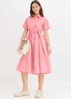 Online Blusenkleid aus elastischem Baumwoll-Mix Damen Bekleidung·Pullover & Strickjacken|Kleider