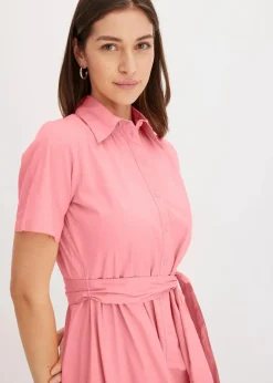Online Blusenkleid aus elastischem Baumwoll-Mix Damen Bekleidung·Pullover & Strickjacken|Kleider
