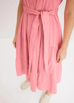 Online Blusenkleid aus elastischem Baumwoll-Mix Damen Bekleidung·Pullover & Strickjacken|Kleider