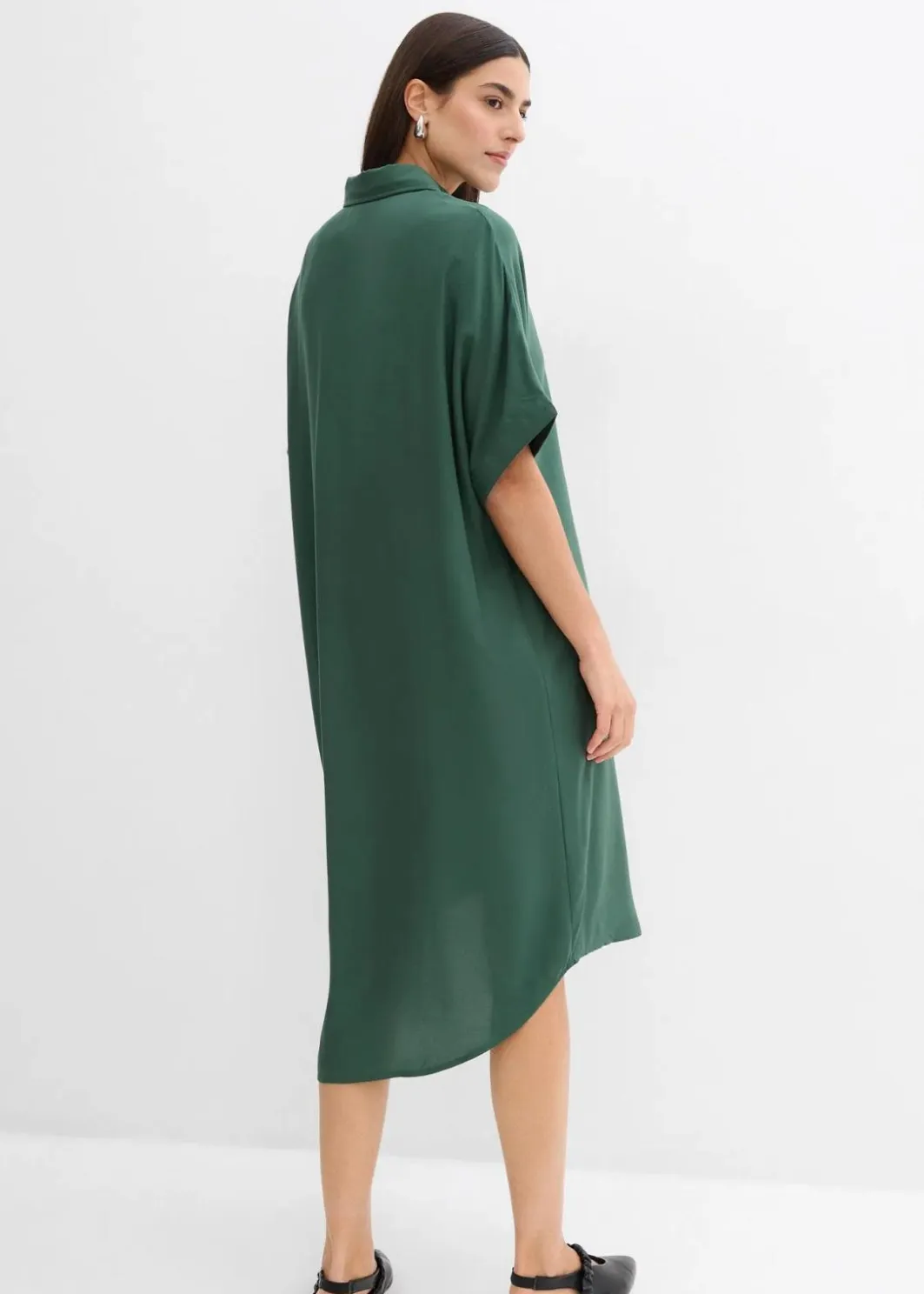 Online Blusenkleid aus feiner Viskose Damen Bekleidung·Pullover & Strickjacken|Kleider