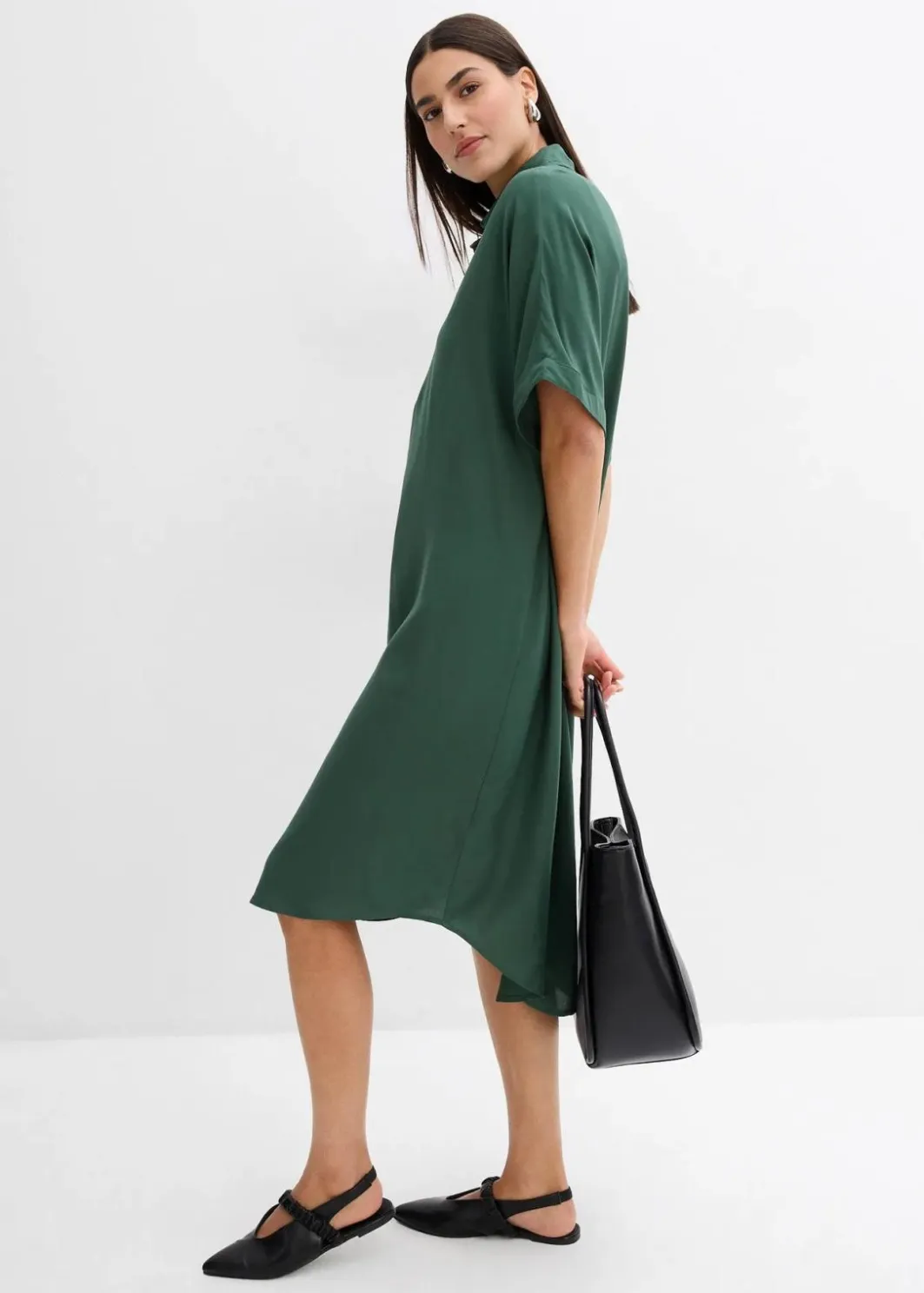 Online Blusenkleid aus feiner Viskose Damen Bekleidung·Pullover & Strickjacken|Kleider