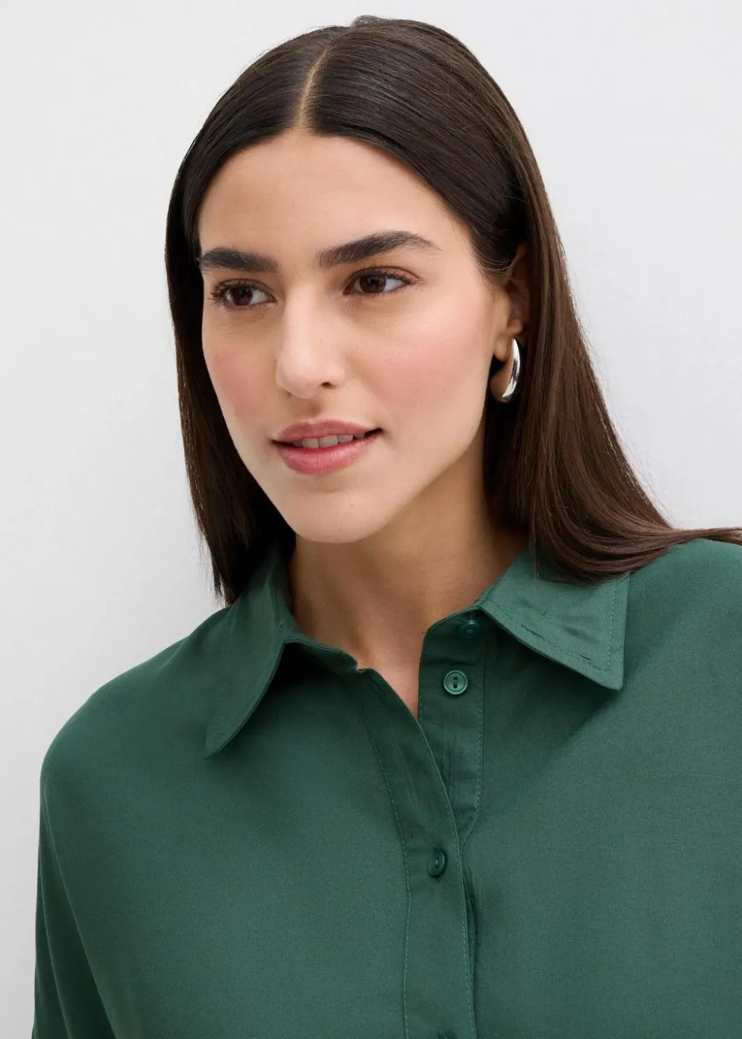Online Blusenkleid aus feiner Viskose Damen Bekleidung·Pullover & Strickjacken|Kleider