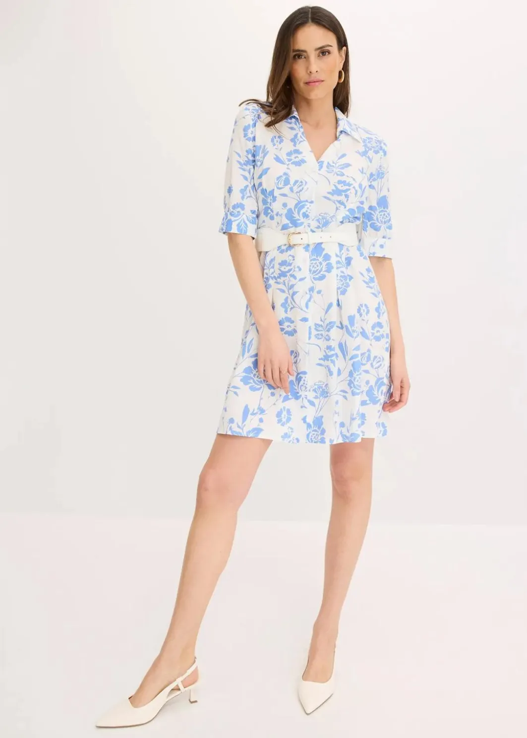 Discount Blusenkleid aus fließender Viskose Damen Kleider|Kurzgrößen