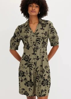Damen bonprix Kleider|Kurzgrößen|Blusenkleid aus fließender Viskose
