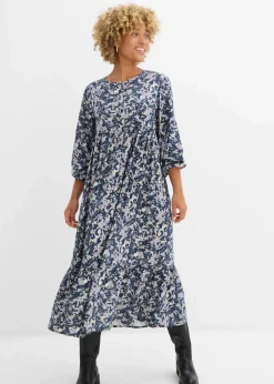 Damen bonprix Kleider|Nachhaltigere Materialien|Blusenkleid aus fließender Viskose