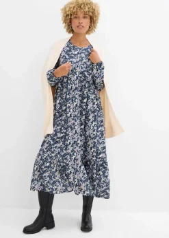 Damen bonprix Kleider|Nachhaltigere Materialien|Blusenkleid aus fließender Viskose