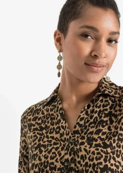 Damen bonprix Kleider|Nachhaltigere Materialien|Blusenkleid aus fließender Viskose