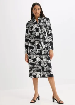 Discount Blusenkleid aus leichtem Leinen-Mix Damen Bekleidung·Pullover & Strickjacken|Kleider