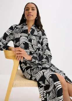Discount Blusenkleid aus leichtem Leinen-Mix Damen Bekleidung·Pullover & Strickjacken|Kleider