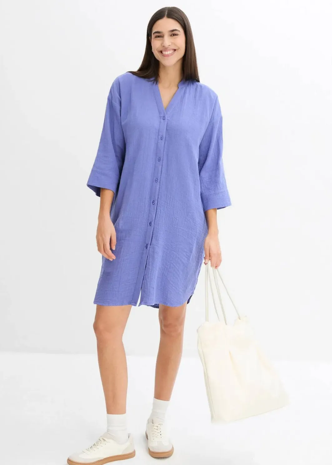Hot Blusenkleid aus Musselin Damen Kleider|Bekleidung·Pullover & Strickjacken