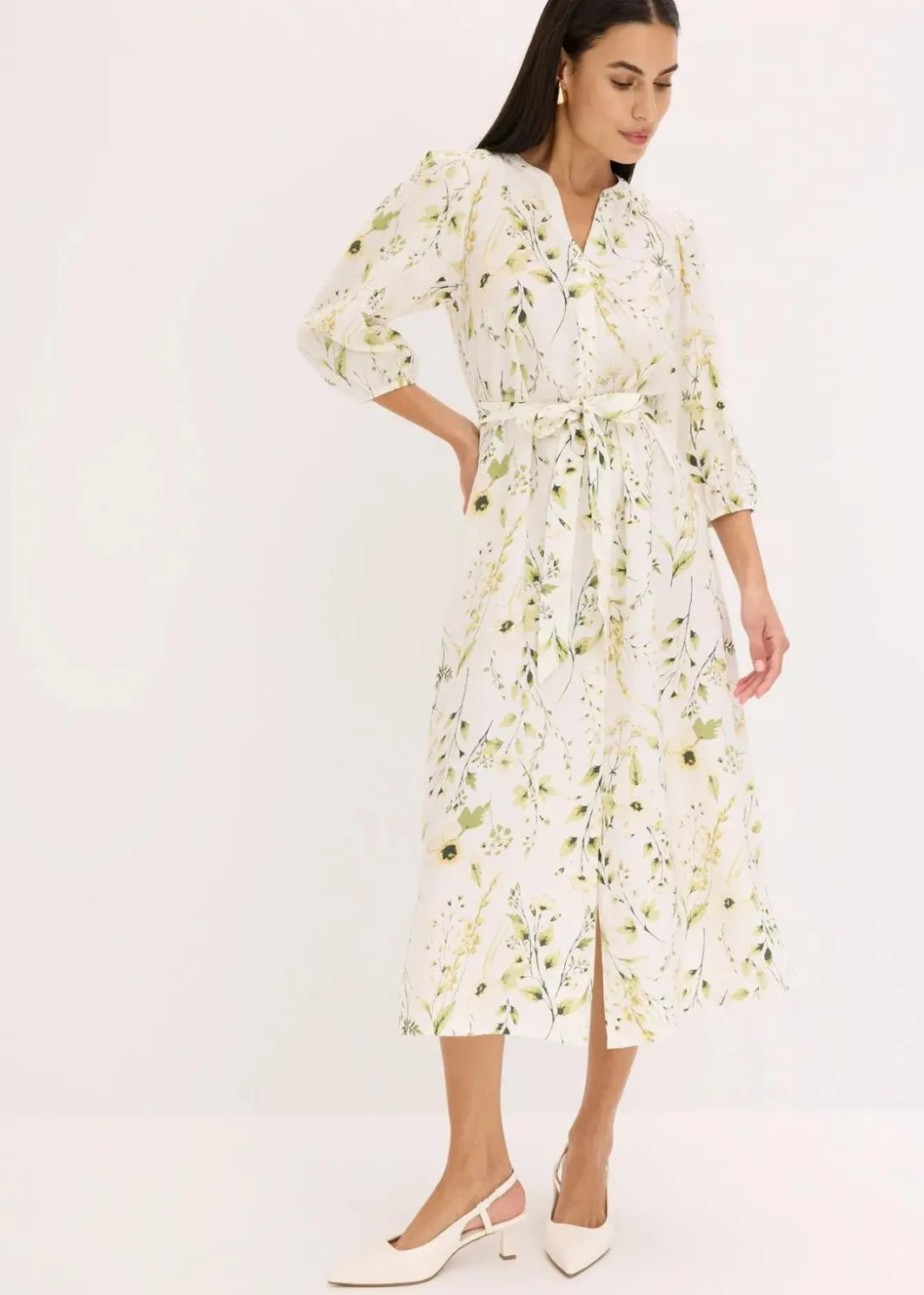 Outlet Blusenkleid aus Viskose-Mix Damen Nachhaltigere Materialien|Kleider