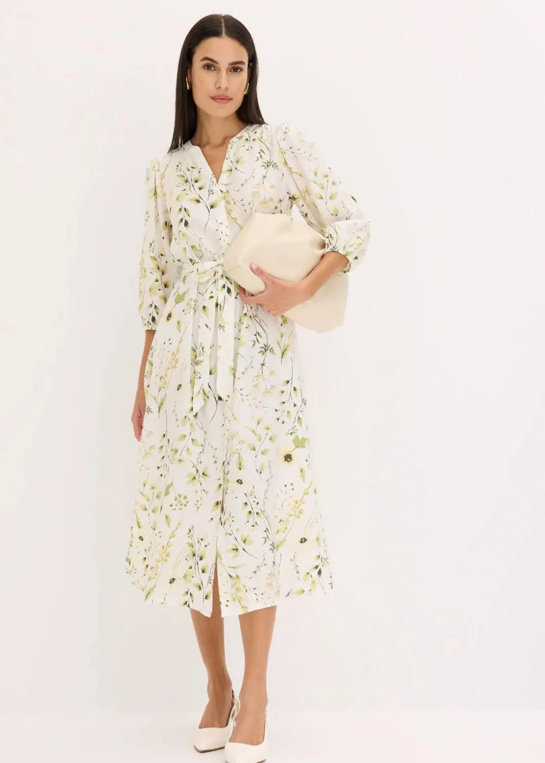 Outlet Blusenkleid aus Viskose-Mix Damen Nachhaltigere Materialien|Kleider