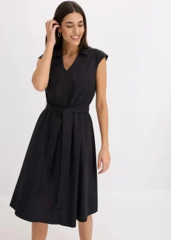 Blusenkleid mit Bindegürtel Damen Bekleidung·Pullover & Strickjacken|Kleider
