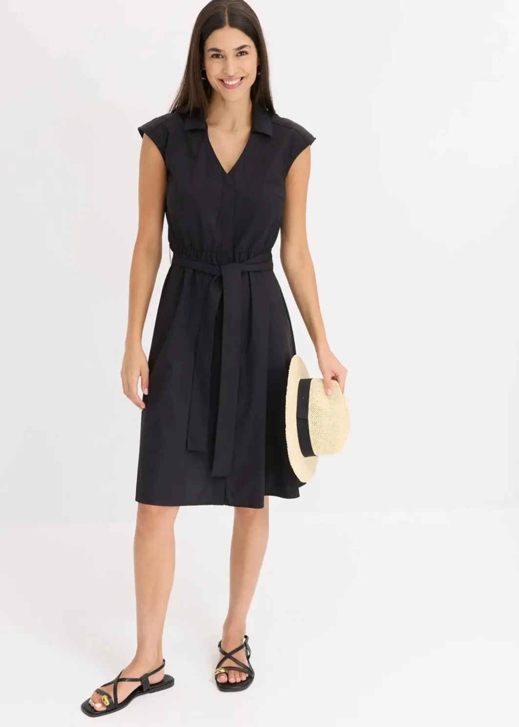 Blusenkleid mit Bindegürtel Damen Bekleidung·Pullover & Strickjacken|Kleider