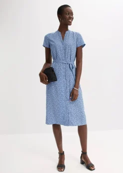 Outlet Blusenkleid mit Pünktchen Damen Kleider|Bekleidung·Pullover & Strickjacken