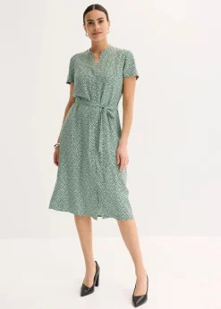 Clearance Blusenkleid mit Pünktchen Damen Kleider|Bekleidung·Pullover & Strickjacken
