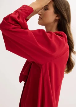 Damen bonprix Kleider|Nachhaltigere Materialien|Blusenkleid mit Schluppenkragen