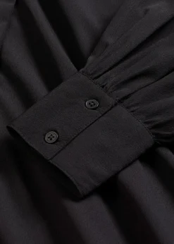 Damen bonprix Bekleidung·Pullover & Strickjacken|Nachhaltigere Materialien|Blusenkleid mit Schluppenkragen