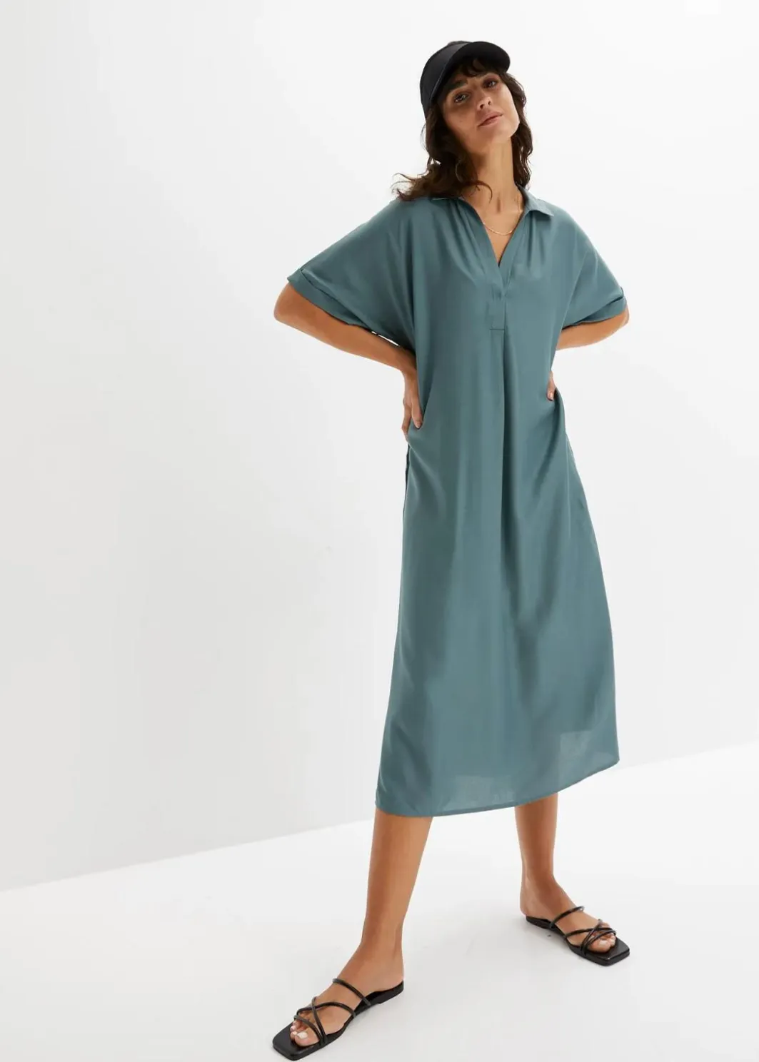 Hot Blusenkleid mit Taschen Damen Bekleidung·Pullover & Strickjacken|Kleider