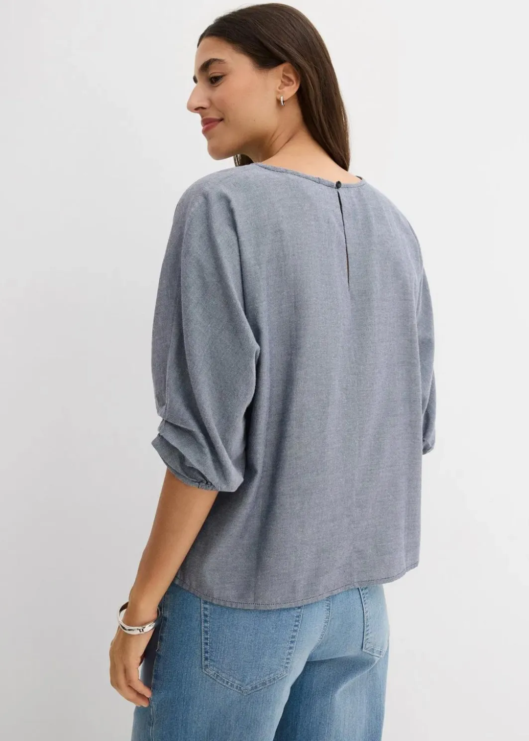 Damen bonprix Blusen & Tuniken|Bekleidung·Jacken & Mäntel|Blusenshirt aus reiner Baumwolle
