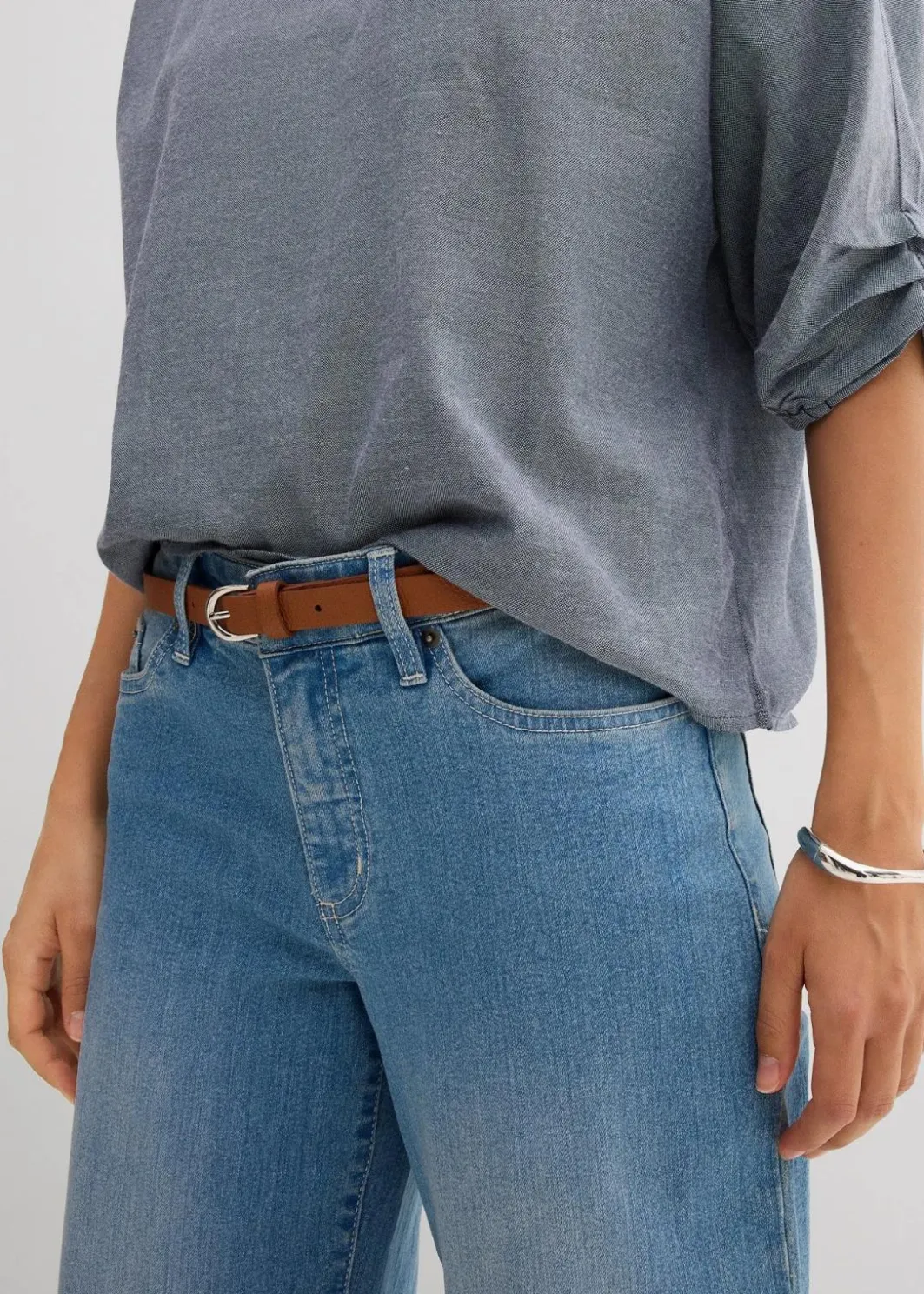 Damen bonprix Blusen & Tuniken|Bekleidung·Jacken & Mäntel|Blusenshirt aus reiner Baumwolle