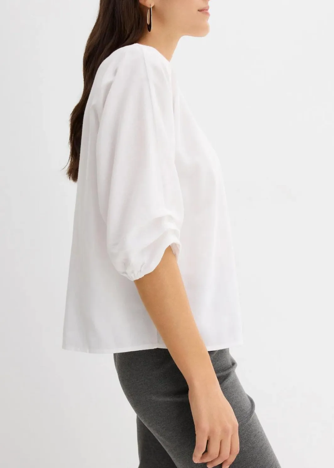 Damen bonprix Bekleidung·Jacken & Mäntel|Blusen & Tuniken|Blusenshirt aus reiner Baumwolle