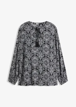 Online Blusenshirt aus strukturierter Viskose Damen Blusen & Tuniken|Nachhaltigere Materialien