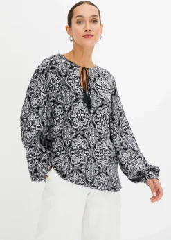 Online Blusenshirt aus strukturierter Viskose Damen Blusen & Tuniken|Nachhaltigere Materialien