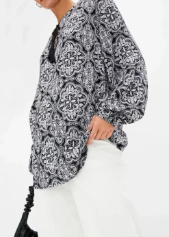 Online Blusenshirt aus strukturierter Viskose Damen Blusen & Tuniken|Nachhaltigere Materialien