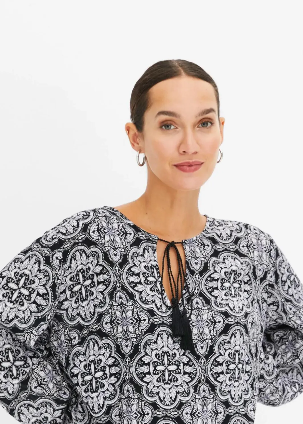 Online Blusenshirt aus strukturierter Viskose Damen Blusen & Tuniken|Nachhaltigere Materialien