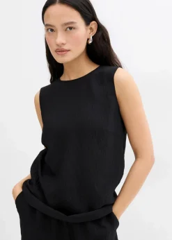 Damen bonprix Bekleidung·Jacken & Mäntel|Zweiteiler & Sets|Blusentop aus Crinkle-Viskose-Mix
