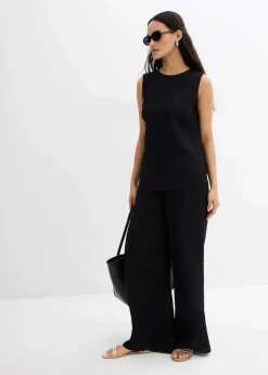 Damen bonprix Bekleidung·Jacken & Mäntel|Zweiteiler & Sets|Blusentop aus Crinkle-Viskose-Mix