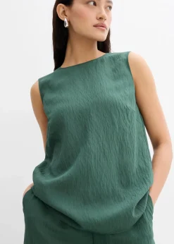 Outlet Blusentop aus Crinkle-Viskose-Mix Damen Shirts & Tops|Blusen & Tuniken