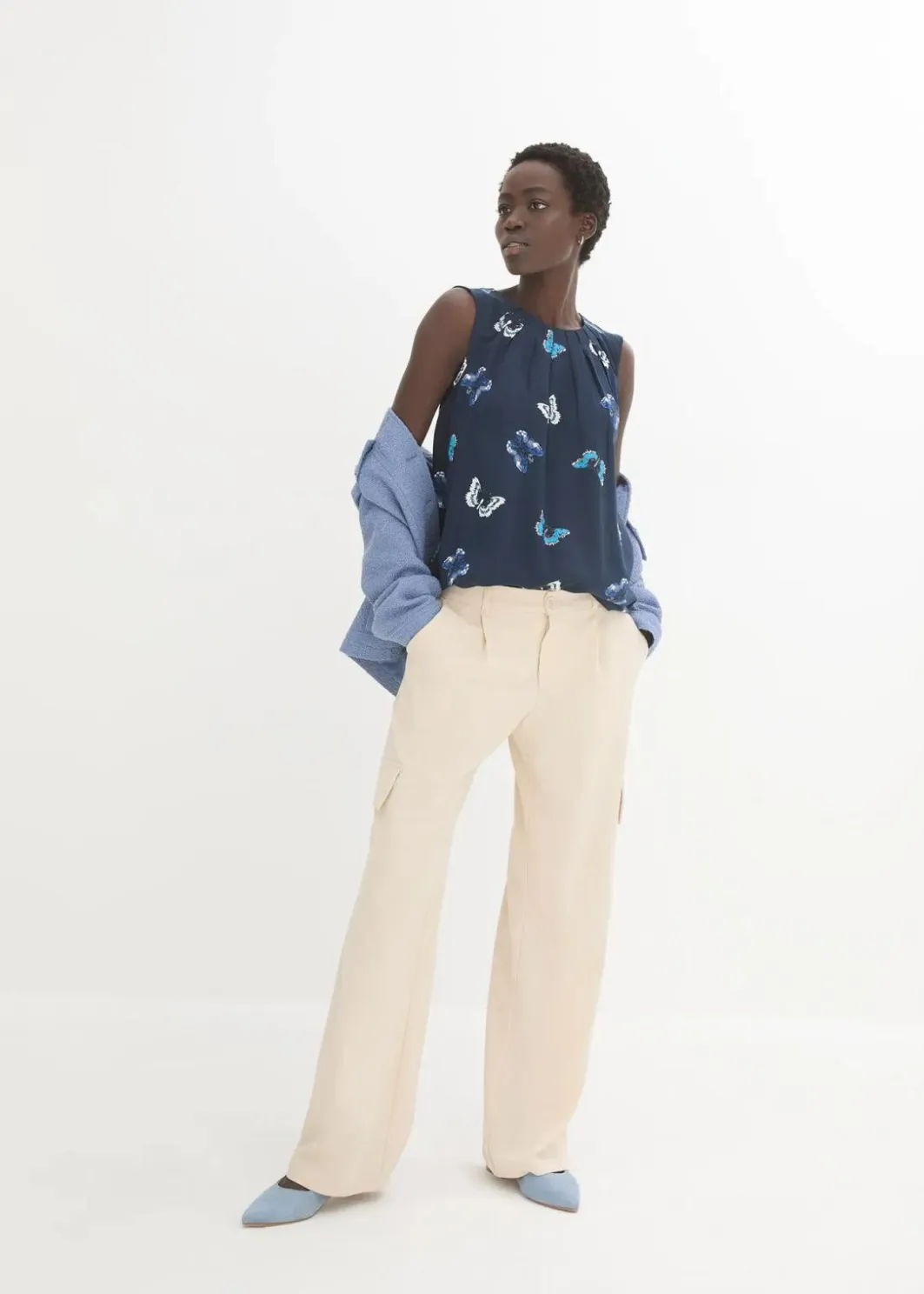 Online Blusentop aus fließender Viskose Damen Shirts & Tops|Blusen & Tuniken