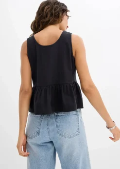 Damen bonprix Nachhaltigere Materialien|Shirts & Tops|Blusentop aus luftigem Leinen-Mix
