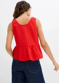 Hot Blusentop aus luftigem Leinen-Mix Damen Bekleidung·Jacken & Mäntel|Blusen & Tuniken