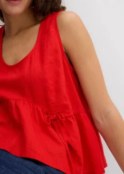 Hot Blusentop aus luftigem Leinen-Mix Damen Bekleidung·Jacken & Mäntel|Blusen & Tuniken