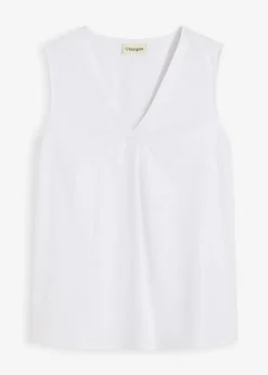 Damen bonprix Bekleidung·Jacken & Mäntel|Blusen & Tuniken|Blusentop aus luftigem Leinen-Mix