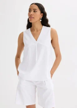 Damen bonprix Bekleidung·Jacken & Mäntel|Blusen & Tuniken|Blusentop aus luftigem Leinen-Mix