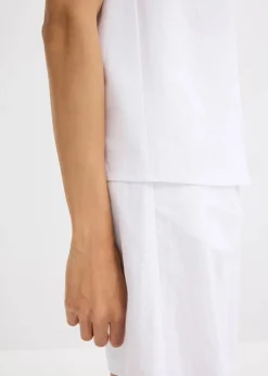 Damen bonprix Bekleidung·Jacken & Mäntel|Blusen & Tuniken|Blusentop aus luftigem Leinen-Mix
