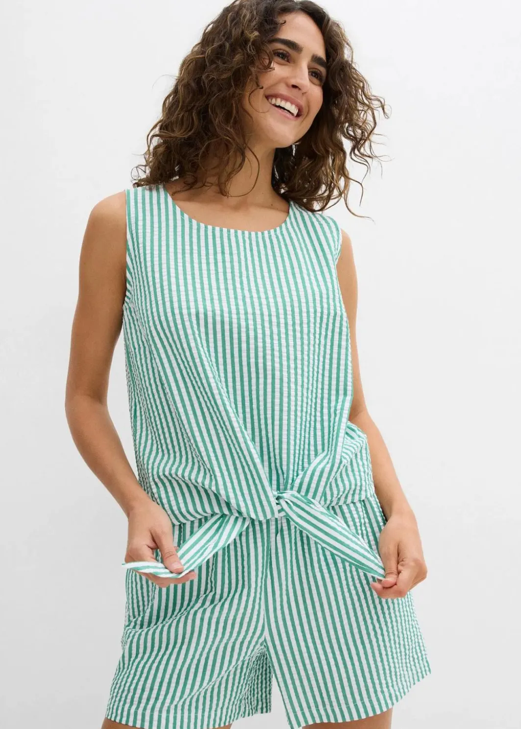 Damen bonprix Blusen & Tuniken|Bekleidung·Jacken & Mäntel|Blusentop aus reiner Baumwolle