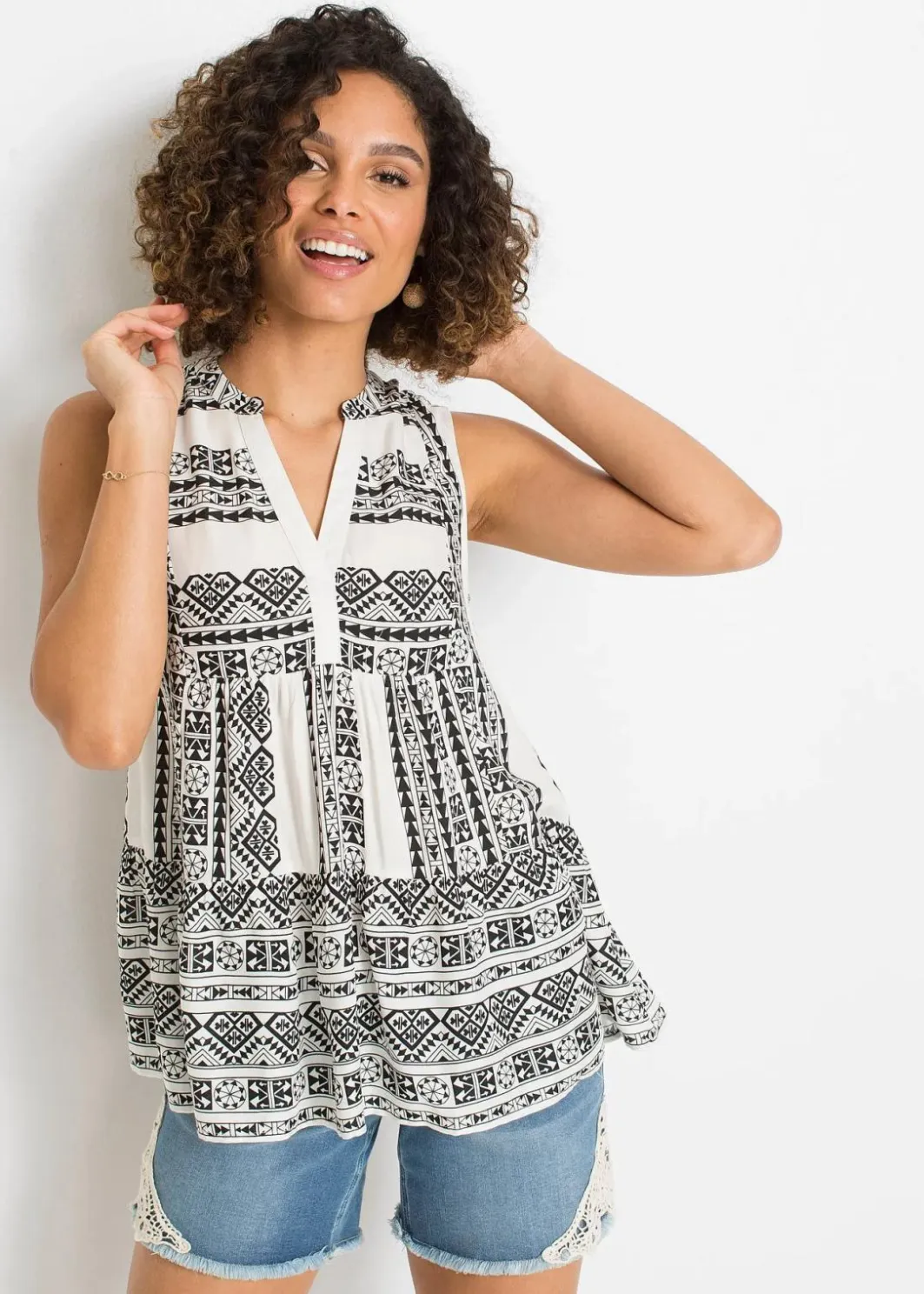 Outlet Blusentop aus softer Viskose Damen Blusen & Tuniken|Shirts & Tops