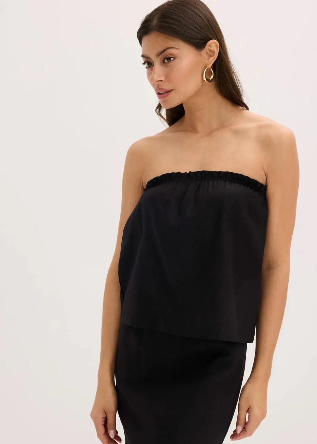 New Blusentop mit Leinenanteil Damen Shirts & Tops|Blusen & Tuniken
