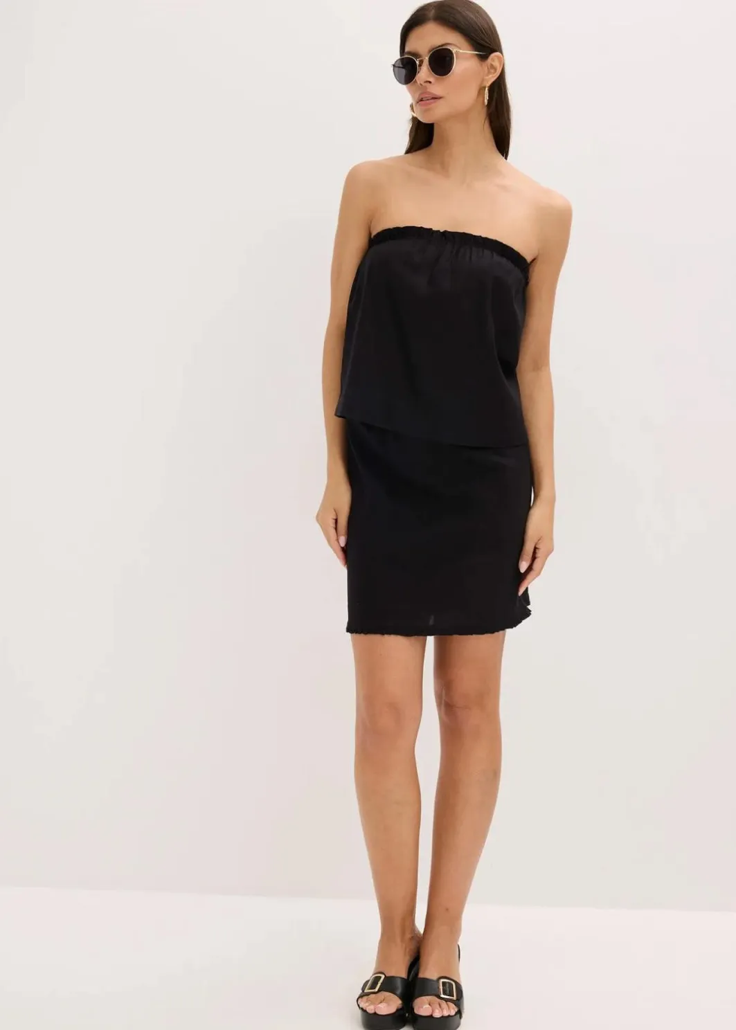 New Blusentop mit Leinenanteil Damen Shirts & Tops|Blusen & Tuniken