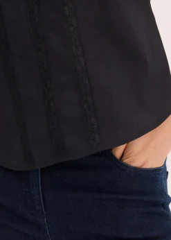 Best Blusentop mit Lochstickerei aus reiner Baumwolle Damen Shirts & Tops|Blusen & Tuniken