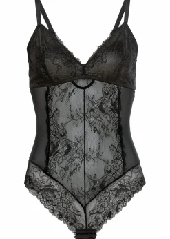 Damen bonprix Wäsche·Bodies|Wäsche·Dessous|Body aus Spitze mit recyceltem Polyamid