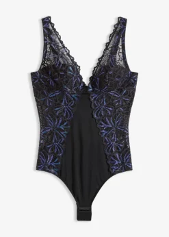 Damen bonprix Wäsche·Bodies|Wäsche·Dessous|Body mit Glitzergarn