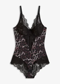 Damen bonprix Große Cups D-H|Nachhaltigere Materialien|Body mit integriertem Schalen-BH