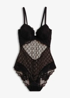 Damen bonprix Erotikwäsche|Dessous|Body mit zierendem Mesh